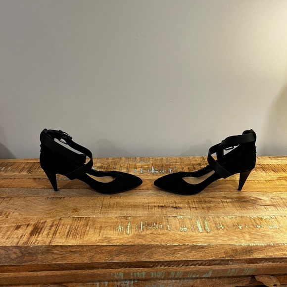 Joe's Jeans - Black Suede Ankle Strap Heel [Women - Size 8] - Picture 4 of 6